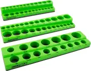 Magnetic Tool Organizer - 3 SAE Socket Holders with Scratch-Resistant Backing