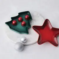 在飛比找誠品線上優惠-LE CREUSET瓷器聖誕樹造型點心盤/ 綠光森林