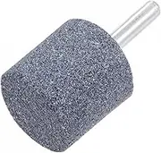 uxcell 10 Pcs Abrasive Mounted Stone 1/4" Shank 1.18" Dia Cylindrical Corundum Grinding and Polishing Head for Engraving Rotary Tool
