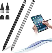 AUAUY Stylish Metal Pencil - Premium 2 in 1 Infinity Pencil & Stylus for Xmas Gift, Inkless With 2 Graphite Nib and 2 Silicone Tip for Touch Screens, Writing & Artist Drawing, Sketching