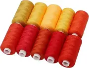 Haobase Sewing Thread Assortment Coil 10 Colors 400 Yards Per Spool 40S/2 Polyester Thread Sewing Kit for Hand and Machine Sewing (Red Styles)