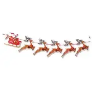 9 PCS Christmas Paper Banners Flags Santa and Reindeers Bunting Garlands for