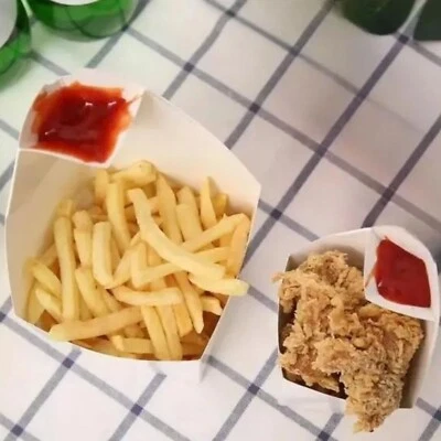 French Fries Holder, Disposable Basket With Sauce Dip, Food Storage Containers