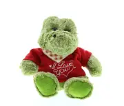 Dollibu Dollibu Sitting Green Alligator Red I Love You Shirt Valentines Plush Su