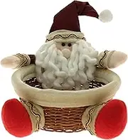 WeRChristmas 18 cm Santa Multi Use Nuts Treats Sweets Christmas Wicker Basket Table Decoration