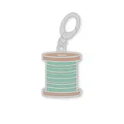 Riley Blake Designs Enamel Happy Charm Green Stitch Spool Cottage by Lori Holt