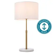 Placin Table Lamp Height Adjustable Antique Gold Ivory | Telbix Lighting