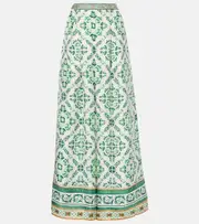 [Camilla] Camilla Printed silk palazzo pants AU 12 white