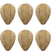 3 Pack Wasp Nest Decoy,Brown Paper Artificial Imitation Wasp Nests Bee Deterrent Repellent Fake Hanging Wasps Hornets for Home Garden Outdoors