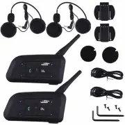 2PCS V6 BLUETOOTH MOTORCYCLE HELMET INTERCOM INTERPHONE HEADSET INTERCOMUNICADOR