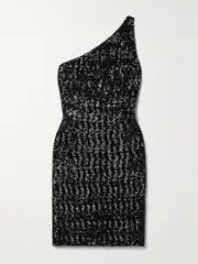 [MICHAEL KORS COLLECTION] MICHAEL KORS COLLECTION - One-shoulder Sequined Tulle Mini Dress - Black - US10 US 10 Black