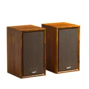 Desktop Computer Speaker Surround Sound 2.0 Stereo,Classic Solid Wood PC Spea...