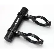 Bicycle Bike Double Handlebar Extension Mount Carbon Fiber Extender Light Holder For Extended 31.8MM BLACK COLOR