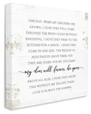 Stupell Industries When My Children Are Grown Text Homely Word Design Stretched Canvas Wall Art by Jennifer Pugh