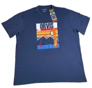 Orvis Mens Classic Fit 1856 Fishing Graphic Mountain T Shirt Blue Mens Size XXL
