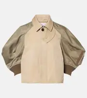 [Sacai] Sacai Paneled cotton-blend jacket AU 12 beige