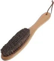 Yardwe Gentle Horsehair Bristles Brush Lint Remover Suit Brush Wooden Handle Easy Dust Removal