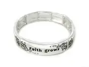 Faith Grows Best In The Winter Of Trial Inspirational Clear Crystals Bracelet