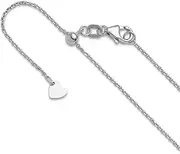 [JewelryWeb] 10k White Gold Adjustable 1.1mm Sparkle Cut Cable Chain Necklace 56 Centimeters Chain-Necklace for Women and Men