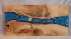Blue Custom Made Epoxy Dining Table, Luxury Walnut Table, Handmade Furniture Dec