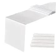 Pack Satin Table Runners 12 x 108 inch for Wedding Banquet Decoration, 5 White
