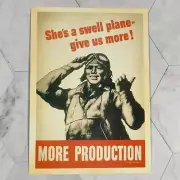 She's a Swell Plane 1942 Promotional Ad to Build More Plains Retro Postcard WWII