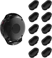 10-Pack Dust Plug Intended for Garmin Forerunner 255S/255S Music/955 Solar Silicone Charger Port Dust Plug Protector Anti-Dust Plugs Caps Intended for Garmin Forerunner 955/255/255S (10 Black)