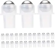 ASAKKURA 30pcs Roll Metal Roller Balls for Essential Oils Teeth Transparent Roller Inserts for Lip Oil Refillable Roll Bottle Accessories Lightweight Portable