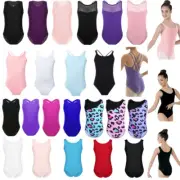 Girls Gymnastics Ballet Basic Dance Leotards Kids Unitards Bodysuit Dancewear