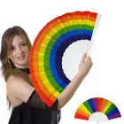 New Crafted Gift Folding Hand Fan Hand Rainbow Hand Fan Rainbow Fans