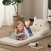 Tsinglax Foldable Kid Couch - Soft and Comfortable Toddler Couch for Kids, Portable & Lightweight with Removable Cover, fit for Playroom, Nursery, or Living Room