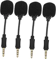 Abaodam 4pcs Mini Microphone Noise Canceling Voice Recording Streaming Universal Compatibility