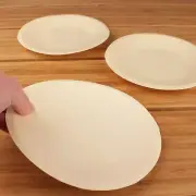 BambooMN - Disposable Dinner Food Wood Round Plates - Multiple Options Available