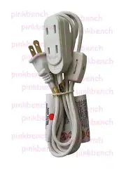 12 ft Extension Cord 16/2 with Thumb Wheel On/Off Switch White