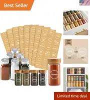 144 Spice Labels Stickers, Clear Preprinted Round Labels for Spice Jar Lids, ...