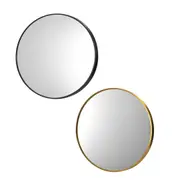 Oikiture Wall Mirrors Round Makeup Mirror Home Decro 50/60/70/80/90cm Black/Gold