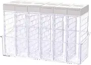 Salt and Pepper Shaker | 6X Seasoning Containers Organizer | Clear Condiment Dispenser Set, Empty Bottle for Outdoor BBQ Picnic Camping