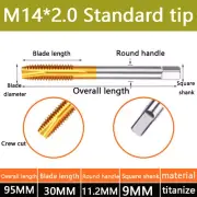 1PCS M14*2.0 Standard tip Titanium plated tap stainless steelwit hcobalt helix