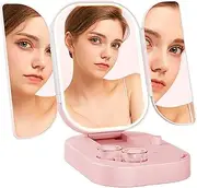 Generic Light Up Mirrors | Portable Mirrors with Lights | Foldable Lighted Makeup Mirrors, Compact Foldable Mirrors with Led Light & USB Recharge, Compact Lighted Mirrors for Braiding Hair