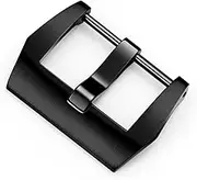 316L Stainless Steel Screw Watch Band Strap Clasp 18mm 20mm 22mm Black Silver Buckle Accessory Clasp(20mm Black)