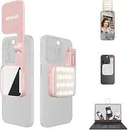 amaran Go Mini Mobile Phone Light, Magnetic LED with Dual Mirror Light, Adjustable CCT from 2700K-6500K, 10 Light Effects, USB-C Fast Charging, Soft & Precise Light for Mobile Creative Pink