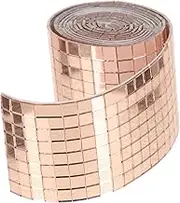 1Roll Self Adhesive Mosaic Tiles Square Glass Mirror Decals for Home Decor Material for Kitchen Bathroom Bedroom and Office
