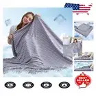 Breathable Cooling Blanket - Soft Modern Grey Throw for Comfort & Style (Queen)