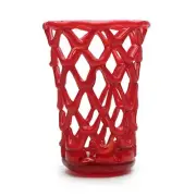 Dynasty Gallery Red Weave Glass Vase