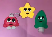 Set of Three Christmas Tree Ornaments Scrapbook Accessories Die Cut