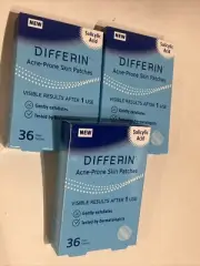 3 Differin Ultra Thin Acne Prone Skin Patches (36 Clear Patches Each)