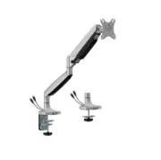 Brateck Single Screen Heavy Duty Mechanical Spring Monitor Arm USB Ports Silver