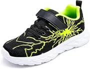 [JXS store] Trainers Boys Girls Air Sports Shoes Kids Running Shoes Lightweight Breathable Fitness Tennis Trainers 28-39 EU, Greenish Black, 5 M