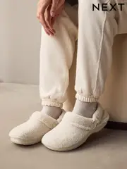 Ecru Borg Eva Clog Slippers (E13763) | $24