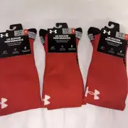 UA Performance Lot Of 3 Under Armour Over the Calf Soccer Socks Red White UNISEX